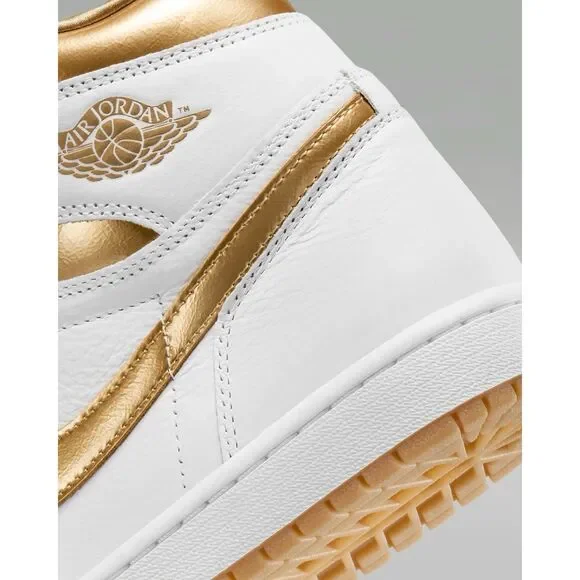 Nike Air Jordan 1 Retro High OG Womens 11.5 /Mens 10 Shoes White Gold FD2596-107